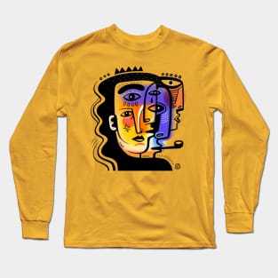 Picasso face style Long Sleeve T-Shirt